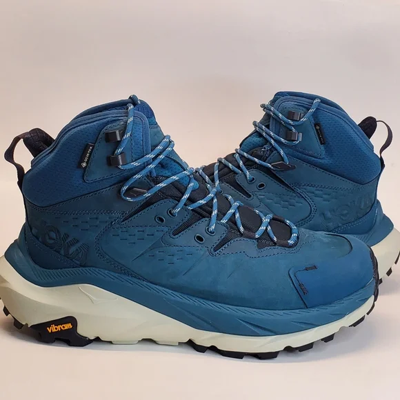 New HOKA Kaha 2 GTX Waterproof Hiking Boots Vibram Sole Teal Blue Women Size 7B - Picture 8 of 11